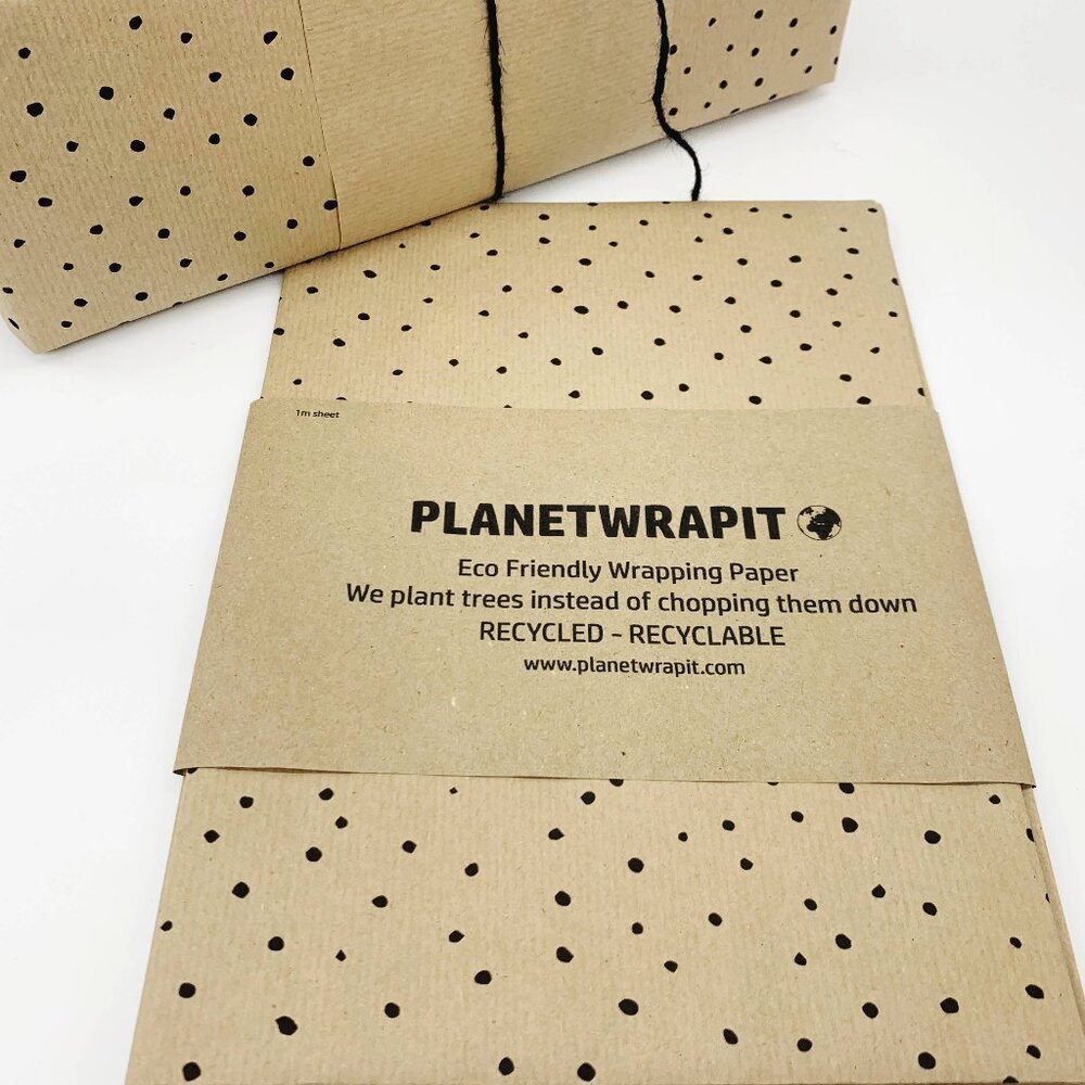 Dots Recycled Eco Kraft Wrapping Paper